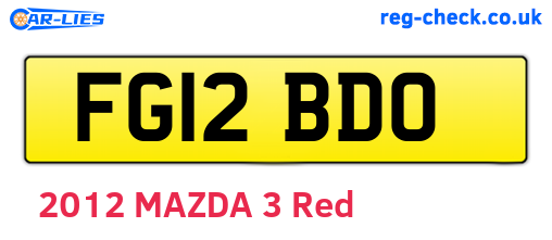 FG12BDO are the vehicle registration plates.