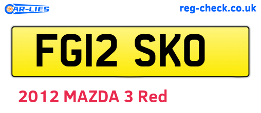 FG12SKO are the vehicle registration plates.