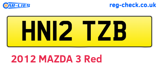 HN12TZB are the vehicle registration plates.