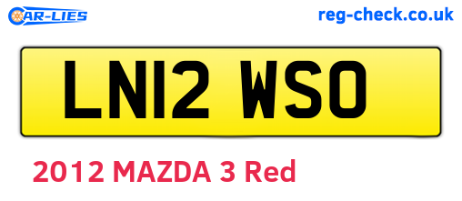 LN12WSO are the vehicle registration plates.