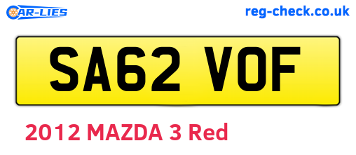 SA62VOF are the vehicle registration plates.