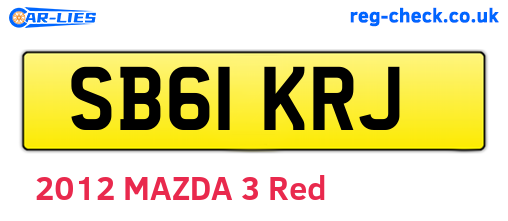 SB61KRJ are the vehicle registration plates.