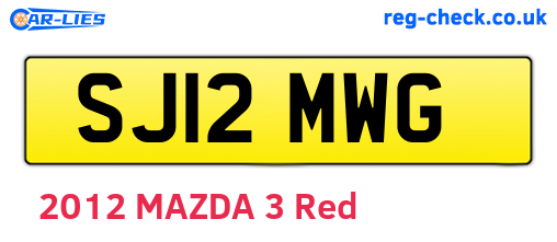 SJ12MWG are the vehicle registration plates.