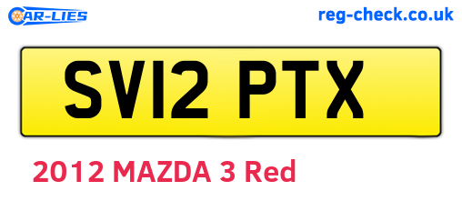 SV12PTX are the vehicle registration plates.