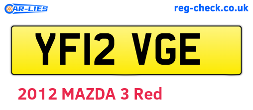 YF12VGE are the vehicle registration plates.