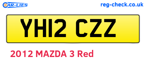 YH12CZZ are the vehicle registration plates.