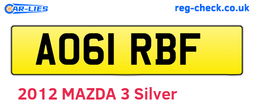 AO61RBF are the vehicle registration plates.