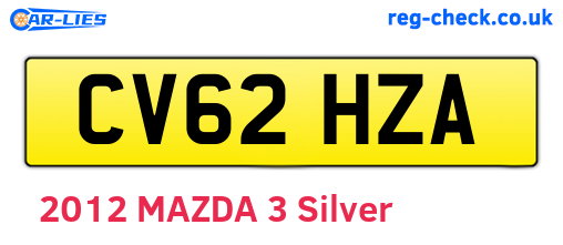 CV62HZA are the vehicle registration plates.