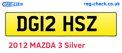 DG12HSZ are the vehicle registration plates.