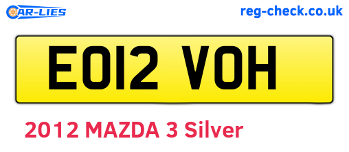EO12VOH are the vehicle registration plates.
