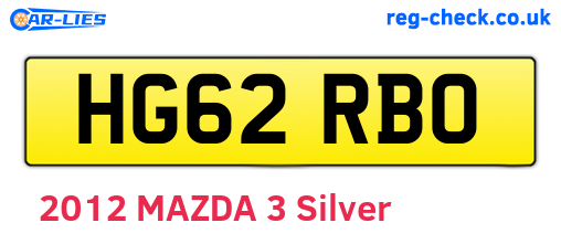 HG62RBO are the vehicle registration plates.
