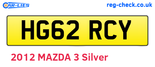 HG62RCY are the vehicle registration plates.