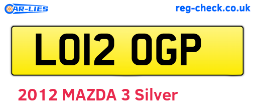 LO12OGP are the vehicle registration plates.