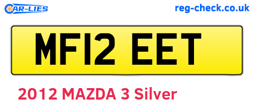 MF12EET are the vehicle registration plates.