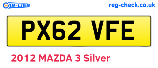 PX62VFE are the vehicle registration plates.