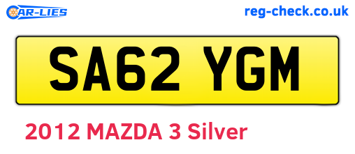 SA62YGM are the vehicle registration plates.