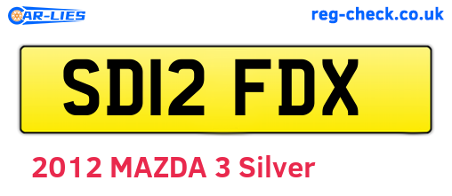 SD12FDX are the vehicle registration plates.