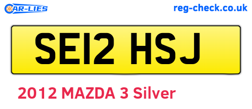 SE12HSJ are the vehicle registration plates.