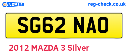 SG62NAO are the vehicle registration plates.