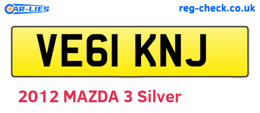 VE61KNJ are the vehicle registration plates.