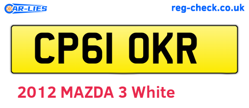CP61OKR are the vehicle registration plates.