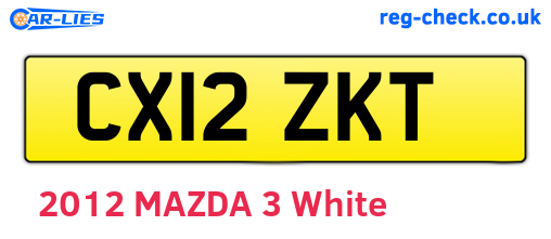CX12ZKT are the vehicle registration plates.