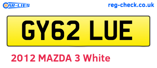 GY62LUE are the vehicle registration plates.