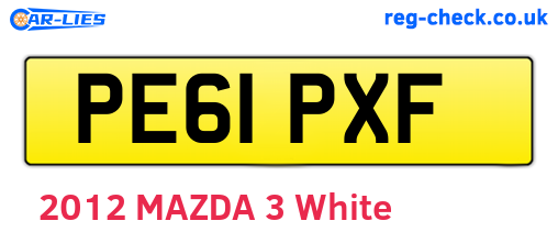 PE61PXF are the vehicle registration plates.