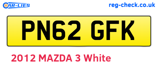 PN62GFK are the vehicle registration plates.