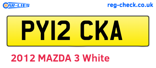 PY12CKA are the vehicle registration plates.
