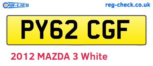 PY62CGF are the vehicle registration plates.