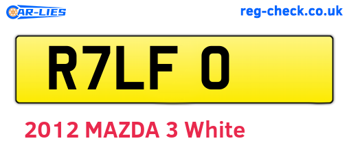 R7LFO are the vehicle registration plates.