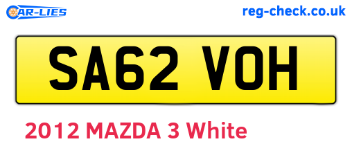 SA62VOH are the vehicle registration plates.
