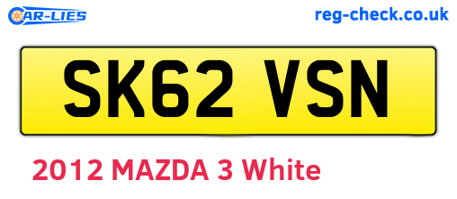 SK62VSN are the vehicle registration plates.