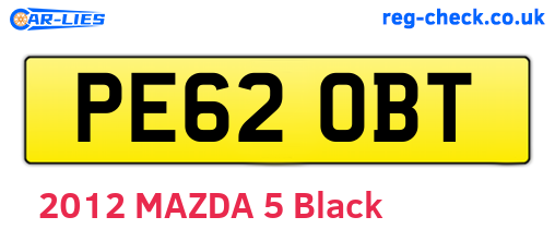 PE62OBT are the vehicle registration plates.
