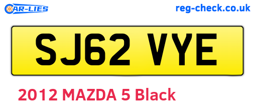 SJ62VYE are the vehicle registration plates.