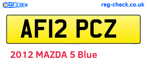 AF12PCZ are the vehicle registration plates.
