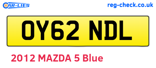 OY62NDL are the vehicle registration plates.