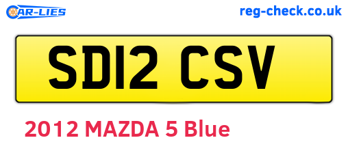 SD12CSV are the vehicle registration plates.