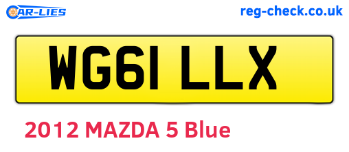 WG61LLX are the vehicle registration plates.