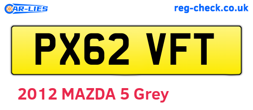 PX62VFT are the vehicle registration plates.