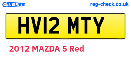 HV12MTY are the vehicle registration plates.