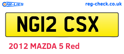 NG12CSX are the vehicle registration plates.