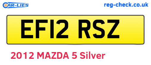 EF12RSZ are the vehicle registration plates.