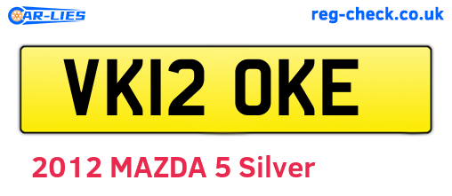 VK12OKE are the vehicle registration plates.