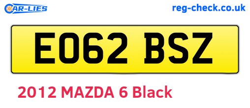 EO62BSZ are the vehicle registration plates.