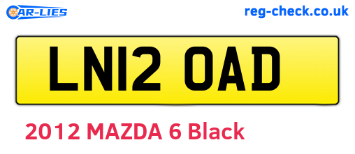 LN12OAD are the vehicle registration plates.