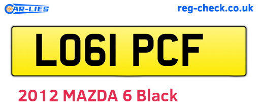 LO61PCF are the vehicle registration plates.