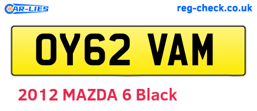 OY62VAM are the vehicle registration plates.