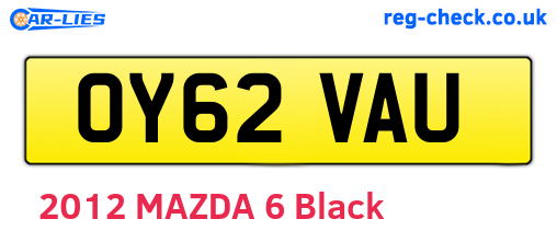 OY62VAU are the vehicle registration plates.